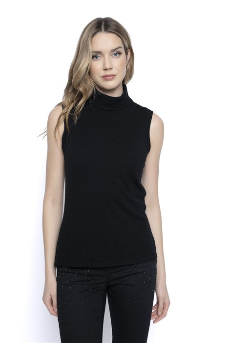 QK335 - Sleeveless Turtleneck Top-05-Sweaters-Picadilly-Krista Anne's Boutique, Women's Fashion and Accessories Located in Oklahoma City, OK and Black Mountain, NC