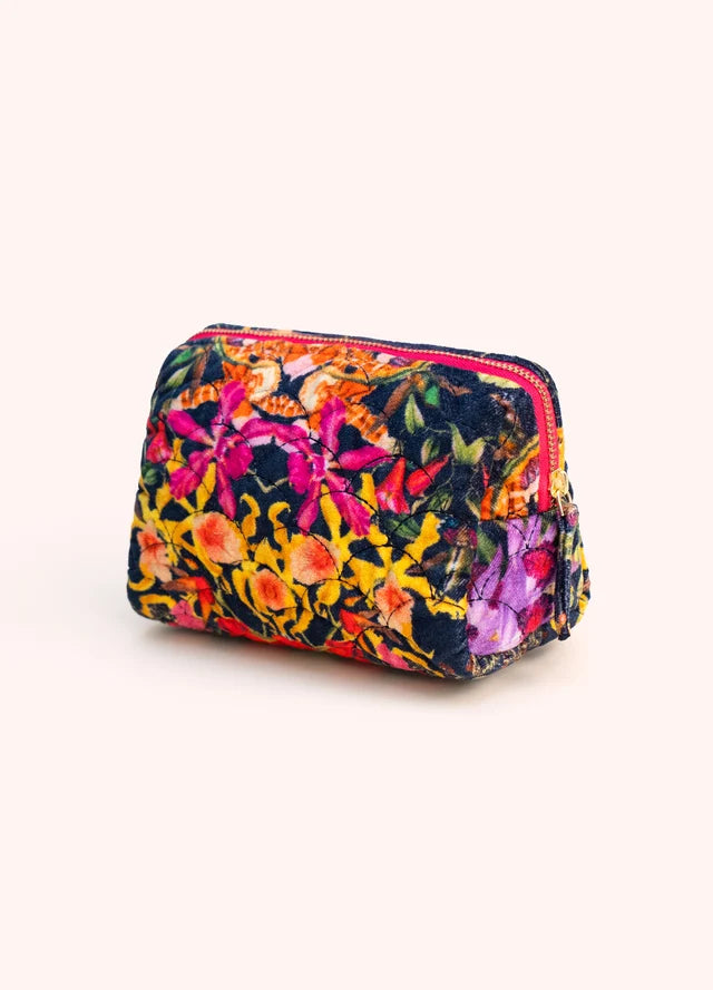 QVB10 - Botanical Kaleidoscope Quilted Velvet Vanity Bag-01-Jackets/Blazers-Powder-Krista Anne's Boutique, Women's Fashion and Accessories Located in Oklahoma City, OK and Black Mountain, NC