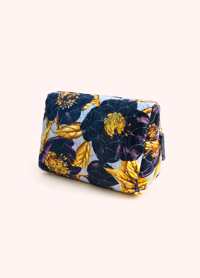 QWB12 - Hellebore Quilted Velvet Washbag-09-Accessories-Powder-Krista Anne's Boutique, Women's Fashion and Accessories Located in Oklahoma City, OK and Black Mountain, NC