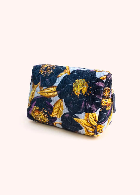 QWB12 - Hellebore Quilted Velvet Washbag-09-Accessories-Powder-Krista Anne's Boutique, Women's Fashion and Accessories Located in Oklahoma City, OK and Black Mountain, NC