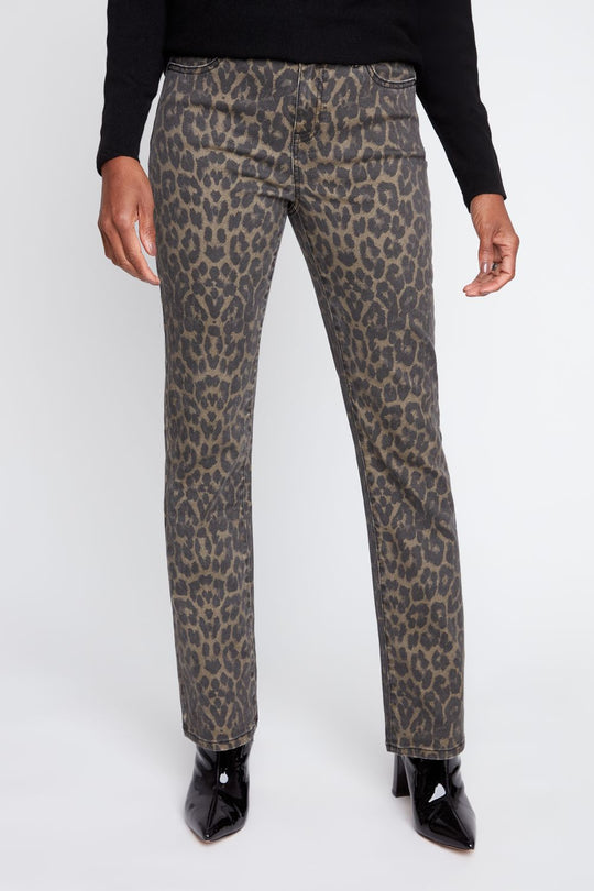R10002-E2008SP - Leopard Print Narrow Leg Pant-04-Bottoms-Renuar-Krista Anne's Boutique, Women's Fashion and Accessories Located in Oklahoma City, OK and Black Mountain, NC