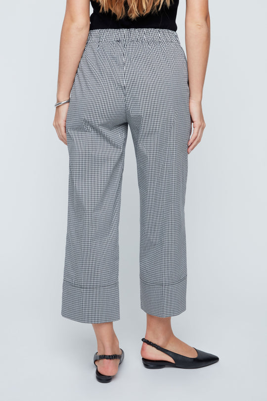 R11015-438 - Gingham Wide Leg Crop Pant-04-Bottoms-Renuar-Krista Anne's Boutique, Women's Fashion and Accessories Located in Oklahoma City, OK and Black Mountain, NC