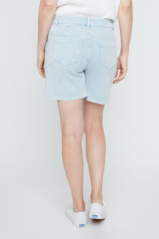 R2546K-E3020 - Denim Skort-04-Bottoms-Renuar-Krista Anne's Boutique, Women's Fashion and Accessories Located in Oklahoma City, OK and Black Mountain, NC