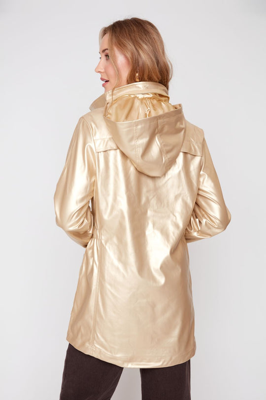 R3859L-E2183 - Metallic Raincoat-01-Jackets/Blazers-Renuar-Krista Anne's Boutique, Women's Fashion and Accessories Located in Oklahoma City, OK and Black Mountain, NC