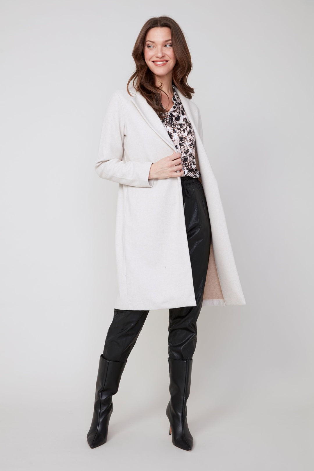 R3865 - Long Jacket-01-Jackets/Blazers-Renuar-Krista Anne's Boutique, Women's Fashion and Accessories Located in Oklahoma City, OK and Black Mountain, NC