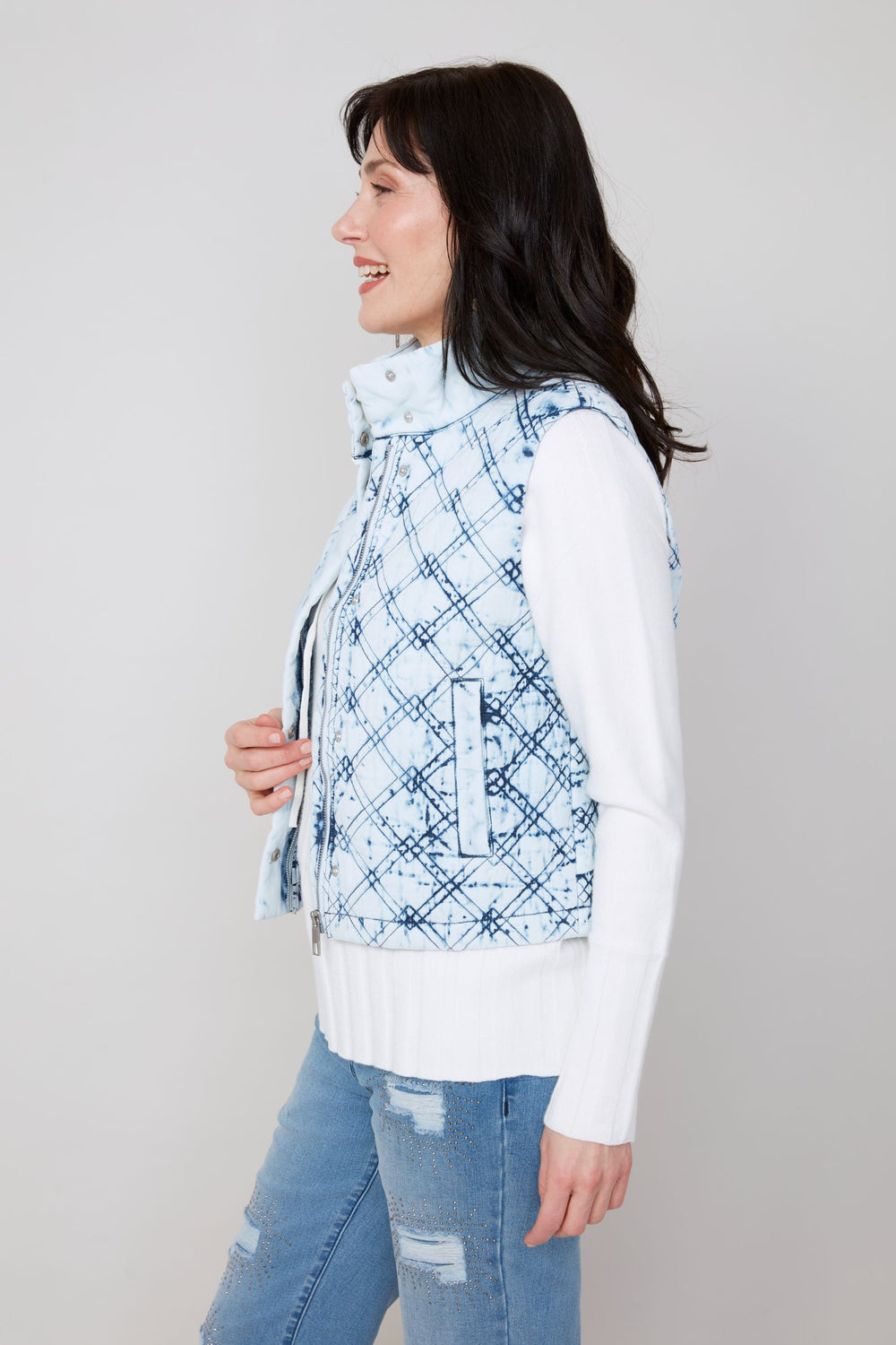 R3908L - Quilted Vest-01-Jackets/Blazers-Renuar-Krista Anne's Boutique, Women's Fashion and Accessories Located in Oklahoma City, OK and Black Mountain, NC