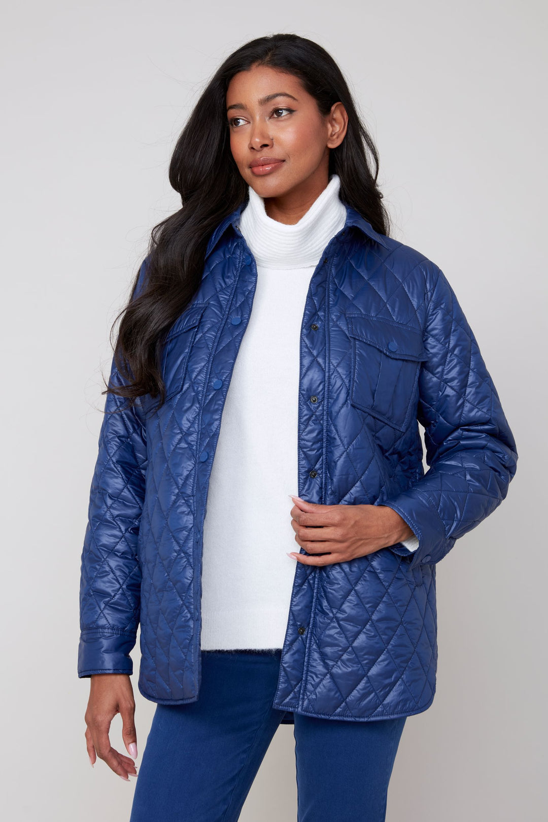 R3909L - Quilted Puff Jacket-07-Coats/Outerwear-Renuar-Krista Anne's Boutique, Women's Fashion and Accessories Located in Oklahoma City, OK and Black Mountain, NC