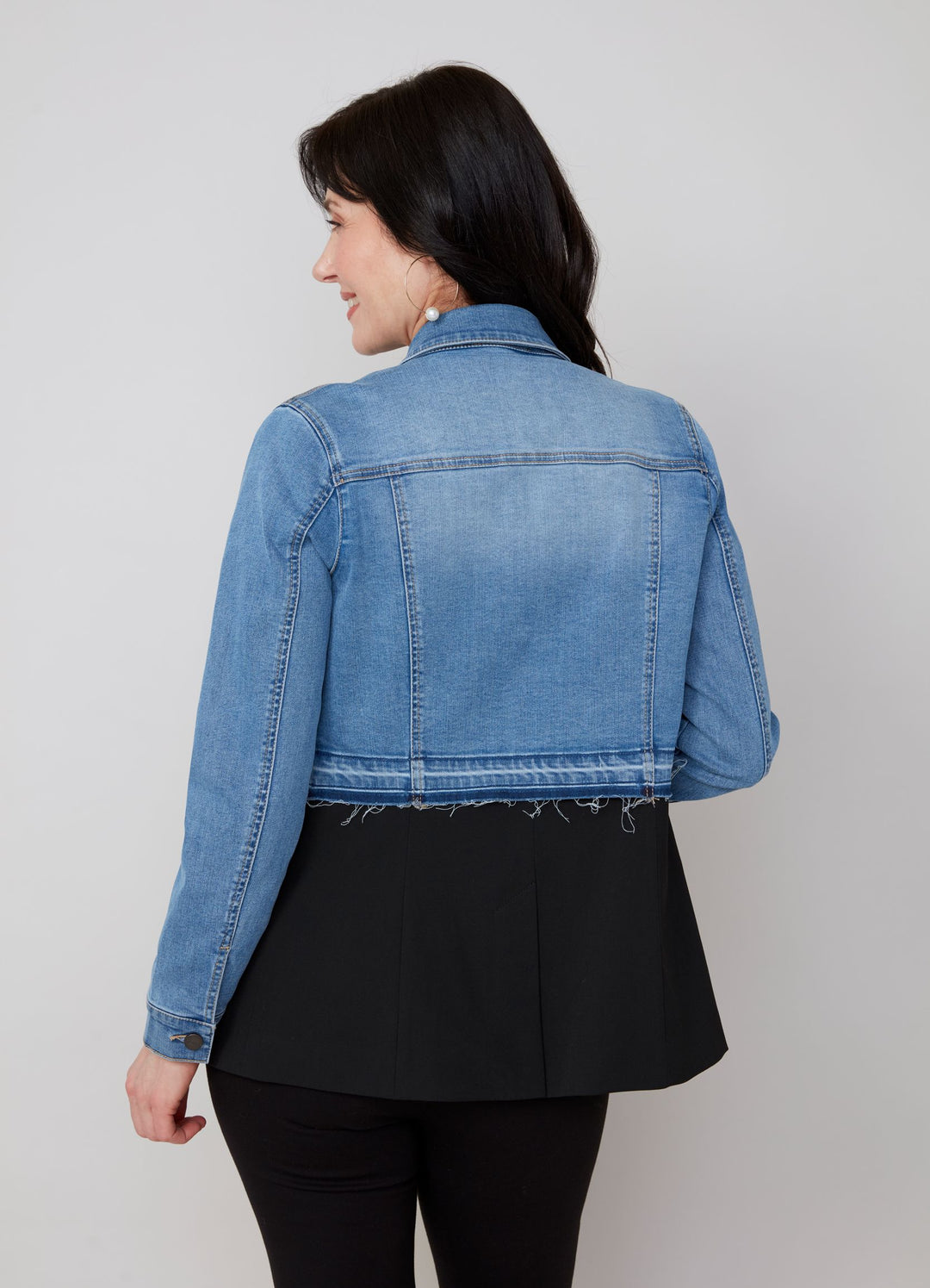 R3919HL - Jean Jacket/Blazer Hybrid-01-Jackets/Blazers-Renuar-Krista Anne's Boutique, Women's Fashion and Accessories Located in Oklahoma City, OK and Black Mountain, NC