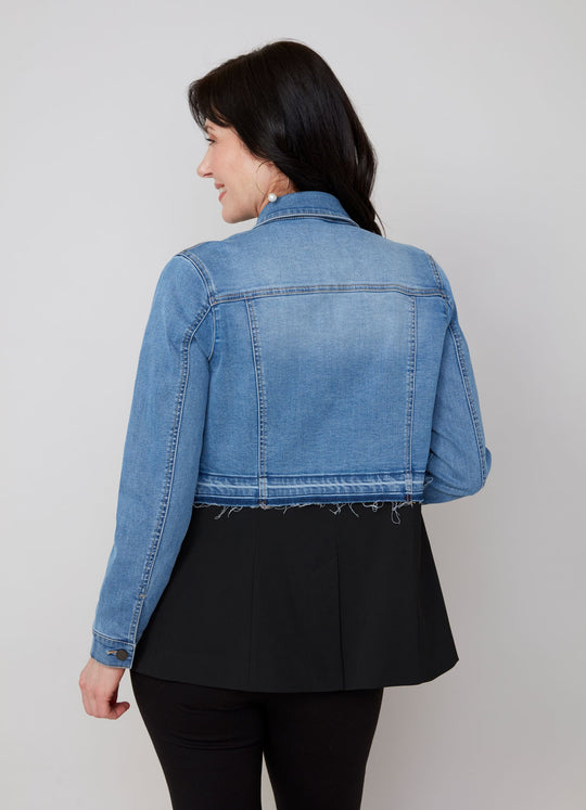 R3919HL - Jean Jacket/Blazer Hybrid-01-Jackets/Blazers-Renuar-Krista Anne's Boutique, Women's Fashion and Accessories Located in Oklahoma City, OK and Black Mountain, NC