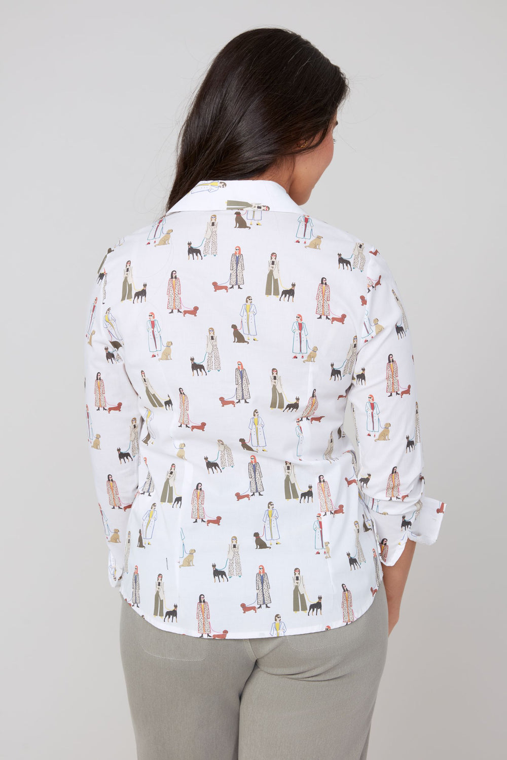 R5212 - "Dog Walkers" Blouse-03-Tees/Tanks-Renuar-Krista Anne's Boutique, Women's Fashion and Accessories Located in Oklahoma City, OK and Black Mountain, NC