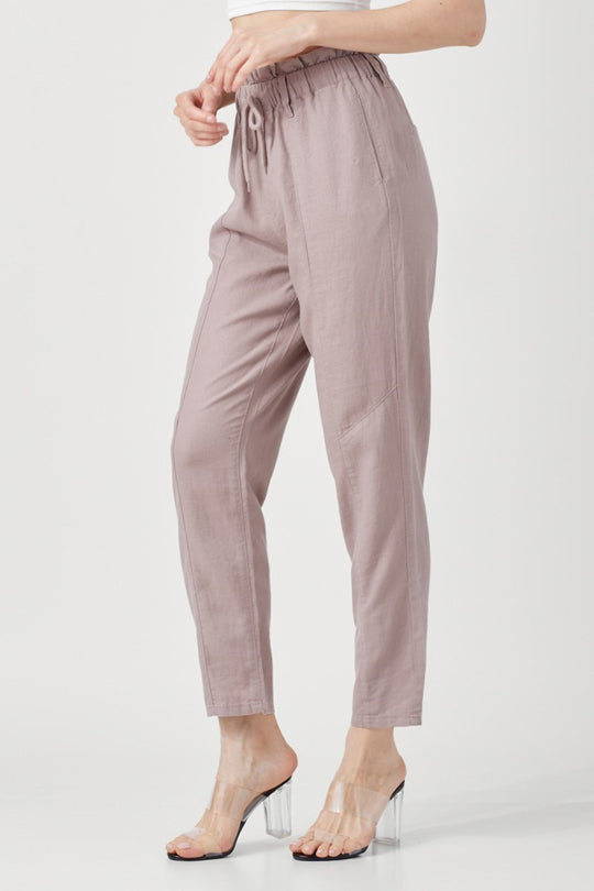 RDNP8000 - High Rise Linen Pants-04-Bottoms-Risen Jeans-Krista Anne's Boutique, Women's Fashion and Accessories Located in Oklahoma City, OK and Black Mountain, NC