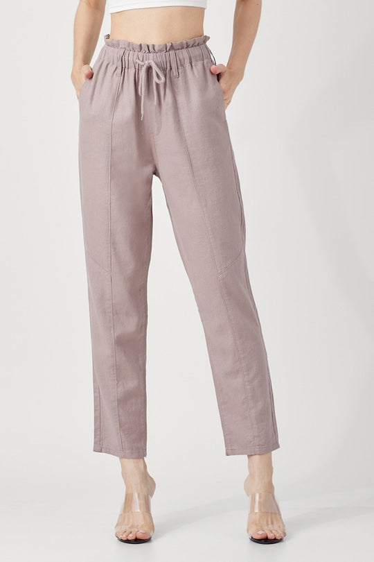 RDNP8000 - High Rise Linen Pants-04-Bottoms-Risen Jeans-Krista Anne's Boutique, Women's Fashion and Accessories Located in Oklahoma City, OK and Black Mountain, NC