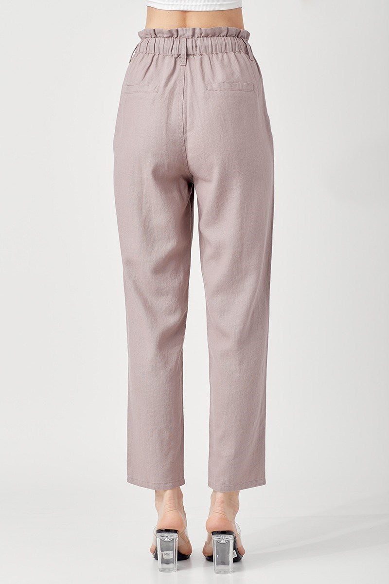 RDNP8000 - High Rise Linen Pants-04-Bottoms-Risen Jeans-Krista Anne's Boutique, Women's Fashion and Accessories Located in Oklahoma City, OK and Black Mountain, NC