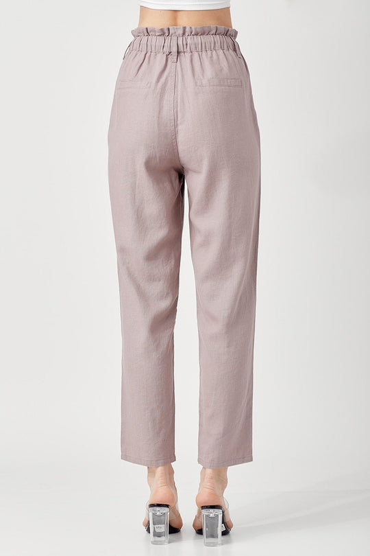 RDNP8000 - High Rise Linen Pants-04-Bottoms-Risen Jeans-Krista Anne's Boutique, Women's Fashion and Accessories Located in Oklahoma City, OK and Black Mountain, NC