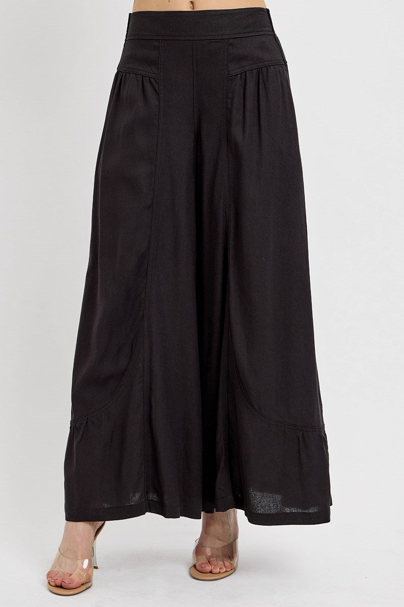 RDNP8065 - Shirring Detailed Pull On Linen Pant-04-Bottoms-Risen Jeans-Krista Anne's Boutique, Women's Fashion and Accessories Located in Oklahoma City, OK and Black Mountain, NC