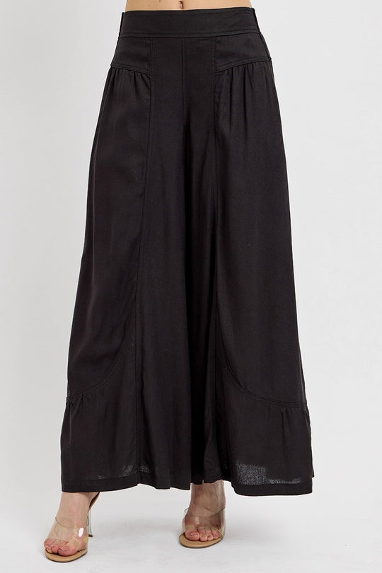 RDNP8065 - Shirring Detailed Pull On Linen Pant-04-Bottoms-Risen Jeans-Krista Anne's Boutique, Women's Fashion and Accessories Located in Oklahoma City, OK and Black Mountain, NC