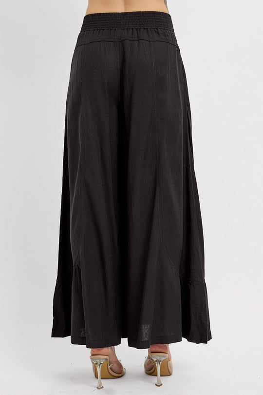 RDNP8065 - Shirring Detailed Pull On Linen Pant-04-Bottoms-Risen Jeans-Krista Anne's Boutique, Women's Fashion and Accessories Located in Oklahoma City, OK and Black Mountain, NC