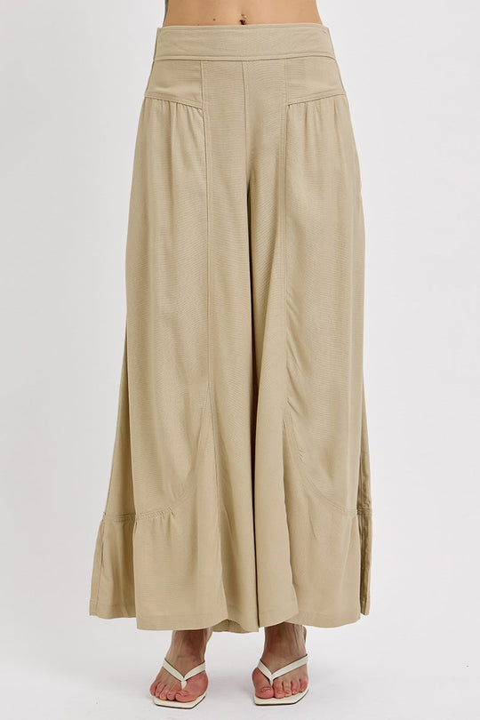 RDNP8065 - Shirring Detailed Pull On Linen Pant-04-Bottoms-Risen Jeans-Krista Anne's Boutique, Women's Fashion and Accessories Located in Oklahoma City, OK and Black Mountain, NC