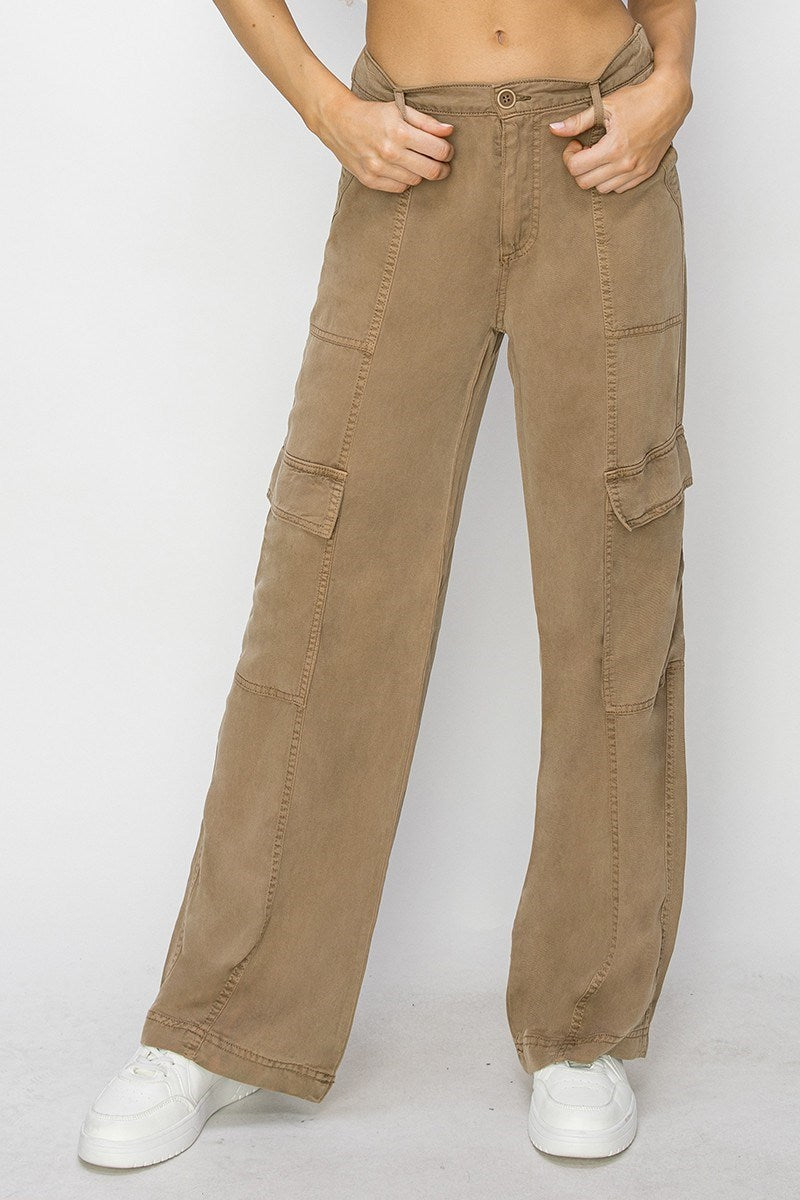 RDP5705 - Marigold Cargo Pants-04-Bottoms-Risen Jeans-Krista Anne's Boutique, Women's Fashion and Accessories Located in Oklahoma City, OK and Black Mountain, NC