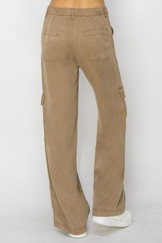 RDP5705 - Marigold Cargo Pants-04-Bottoms-Risen Jeans-Krista Anne's Boutique, Women's Fashion and Accessories Located in Oklahoma City, OK and Black Mountain, NC