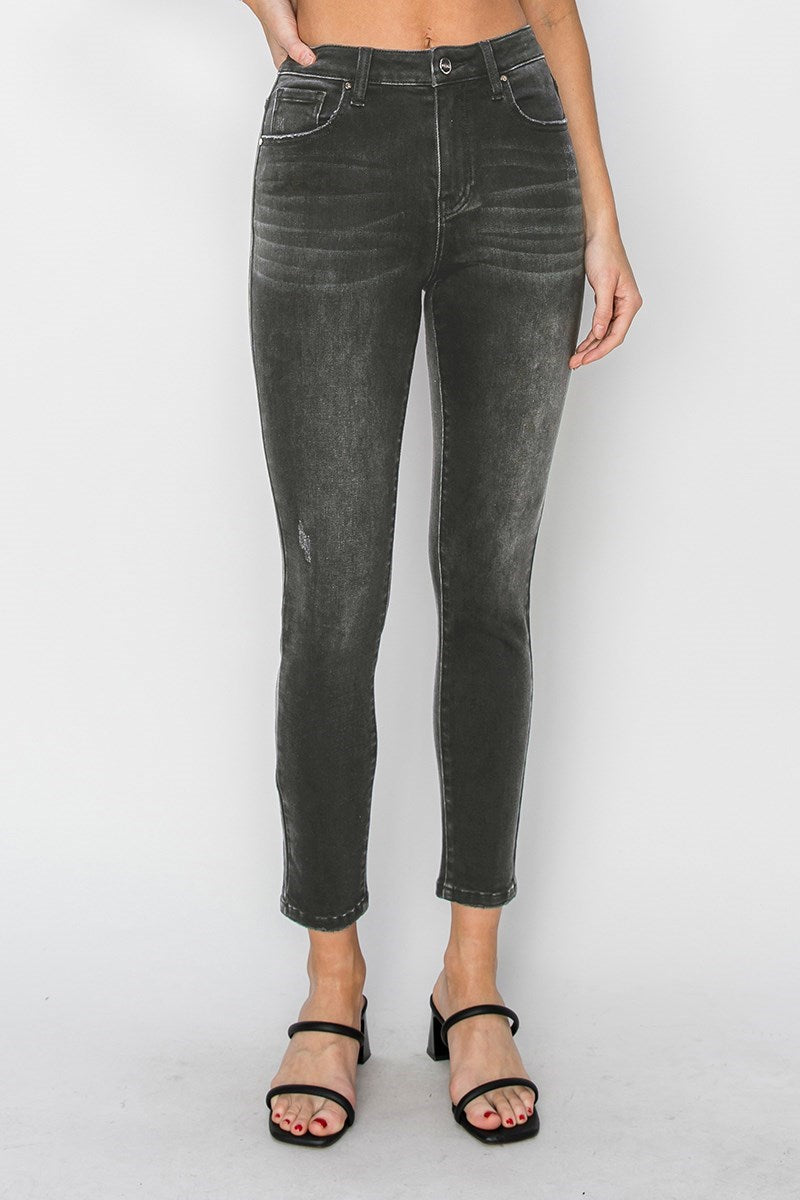 RDP5814 - Vintage Black Ankle Skinny Jeans-04-Bottoms-Risen Jeans-Krista Anne's Boutique, Women's Fashion and Accessories Located in Oklahoma City, OK and Black Mountain, NC