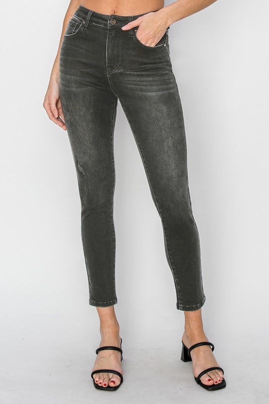 RDP5814 - Vintage Black Ankle Skinny Jeans-04-Bottoms-Risen Jeans-Krista Anne's Boutique, Women's Fashion and Accessories Located in Oklahoma City, OK and Black Mountain, NC