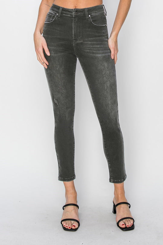 RDP5814 - Vintage Black Ankle Skinny Jeans-04-Bottoms-Risen Jeans-Krista Anne's Boutique, Women's Fashion and Accessories Located in Oklahoma City, OK and Black Mountain, NC