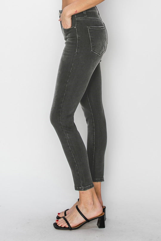 RDP5814 - Vintage Black Ankle Skinny Jeans-04-Bottoms-Risen Jeans-Krista Anne's Boutique, Women's Fashion and Accessories Located in Oklahoma City, OK and Black Mountain, NC