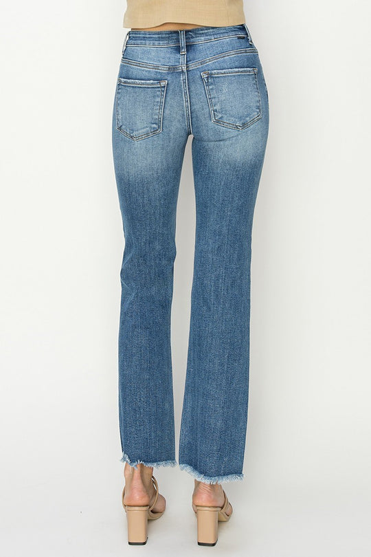 RDP5829 - Mid Rise Fray Hem Bootcut Jean-04-Bottoms-Risen Jeans-Krista Anne's Boutique, Women's Fashion and Accessories Located in Oklahoma City, OK and Black Mountain, NC