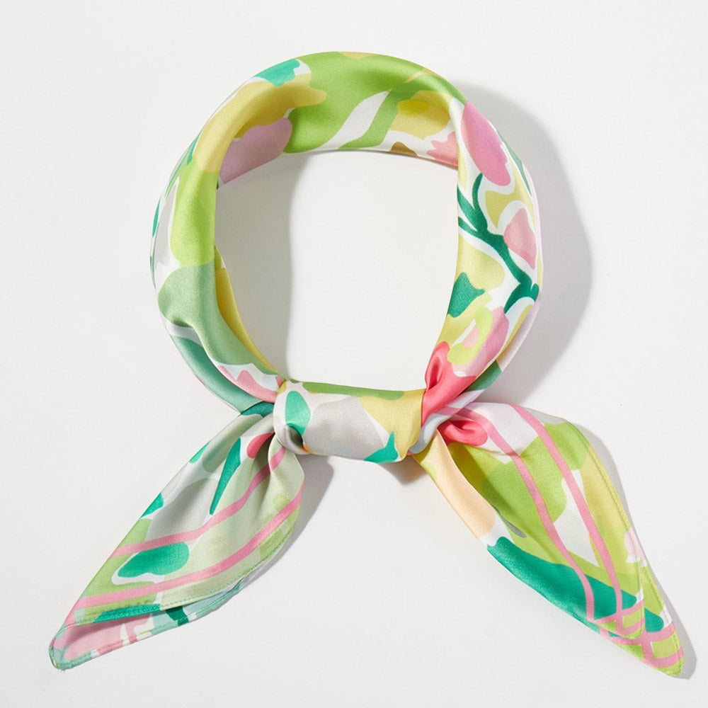S0134 - Abstract Garden Print Square Scarf-09-Accessories-Wona Trading, Inc.-Krista Anne's Boutique, Women's Fashion and Accessories Located in Oklahoma City, OK and Black Mountain, NC