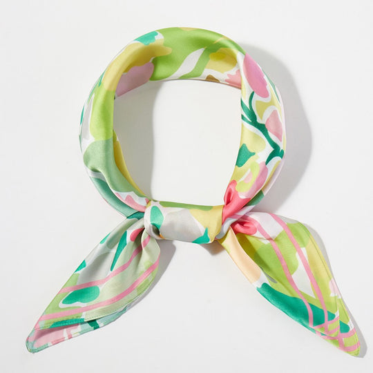 S0134 - Abstract Garden Print Square Scarf-09-Accessories-Wona Trading, Inc.-Krista Anne's Boutique, Women's Fashion and Accessories Located in Oklahoma City, OK and Black Mountain, NC