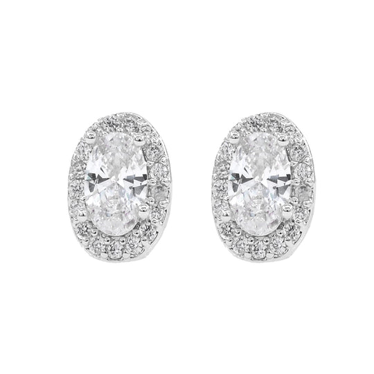 SE5642 - Haloed Crystal Stud Earrings