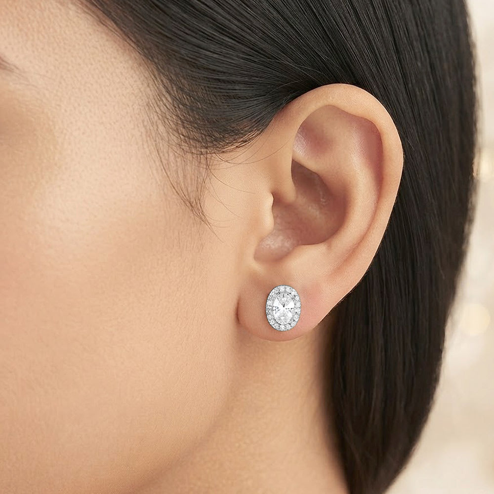 SE5642 - Haloed Crystal Stud Earrings