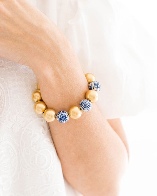 2300 - Porcelain Bead Stretch Bracelet-10-Jewelry-Susan Shaw-Krista Anne's Boutique, Women's Fashion and Accessories Located in Oklahoma City, OK and Black Mountain, NC