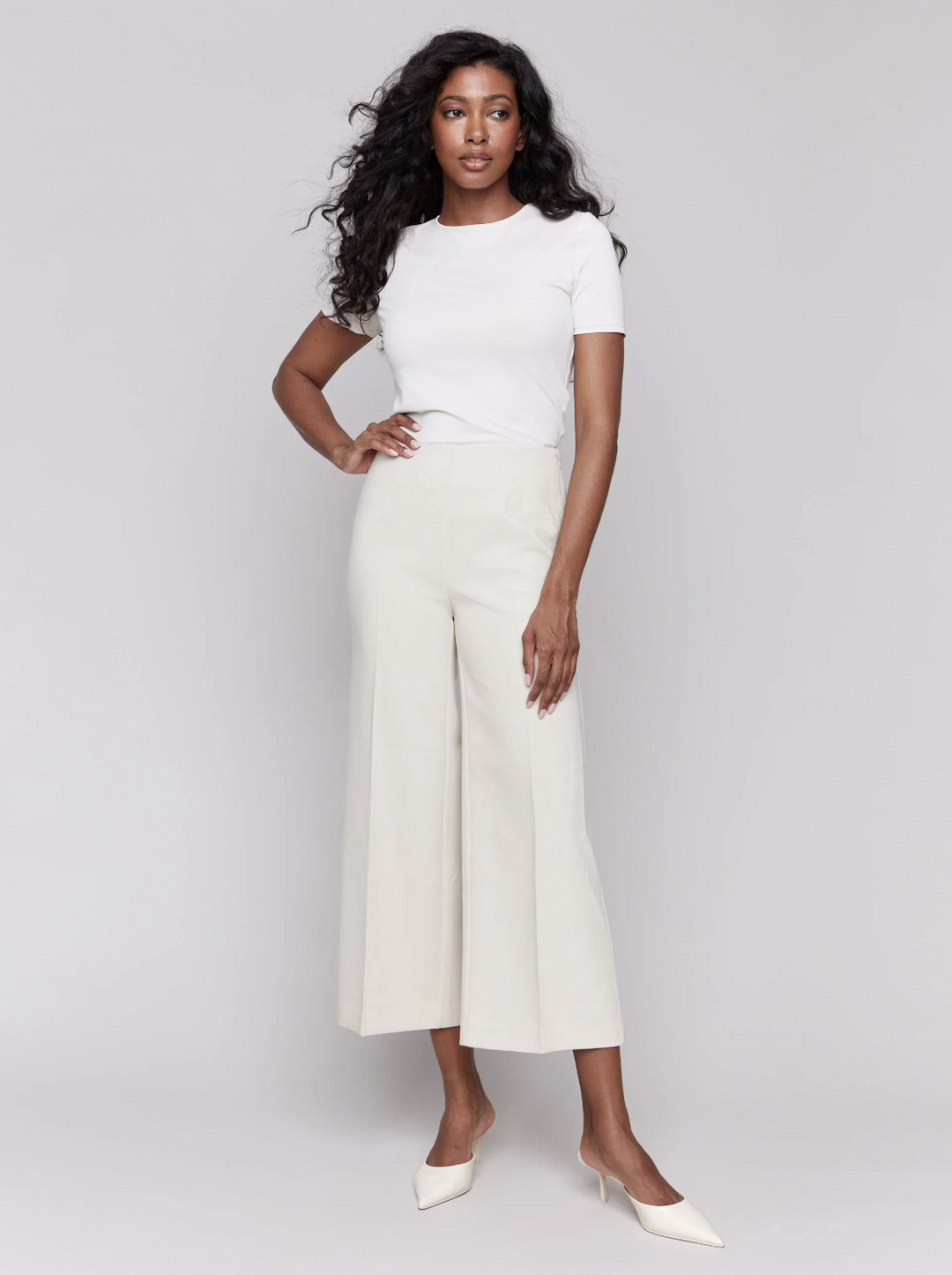 C5494RR-838B - Wide Leg Pant w/ Side Zipper-04-Bottoms-Charlie B.-Krista Anne's Boutique, Women's Fashion and Accessories Located in Oklahoma City, OK and Black Mountain, NC
