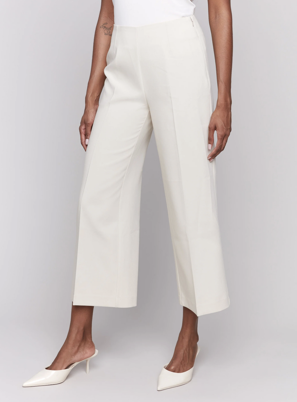 C5494RR-838B - Wide Leg Pant w/ Side Zipper-04-Bottoms-Charlie B.-Krista Anne's Boutique, Women's Fashion and Accessories Located in Oklahoma City, OK and Black Mountain, NC