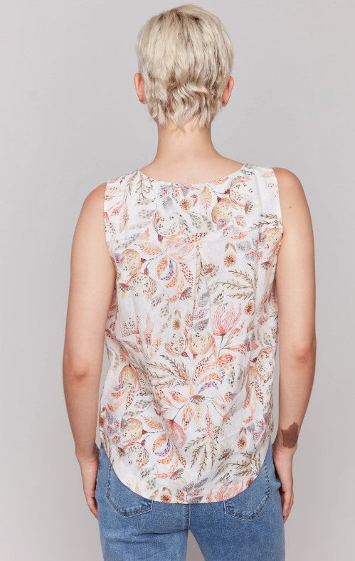 C4588-787A - Printed Sleeveless Top with Rounded Hem-02-Tops/Blouses-Charlie B.-Krista Anne's Boutique, Women's Fashion and Accessories Located in Oklahoma City, OK and Black Mountain, NC