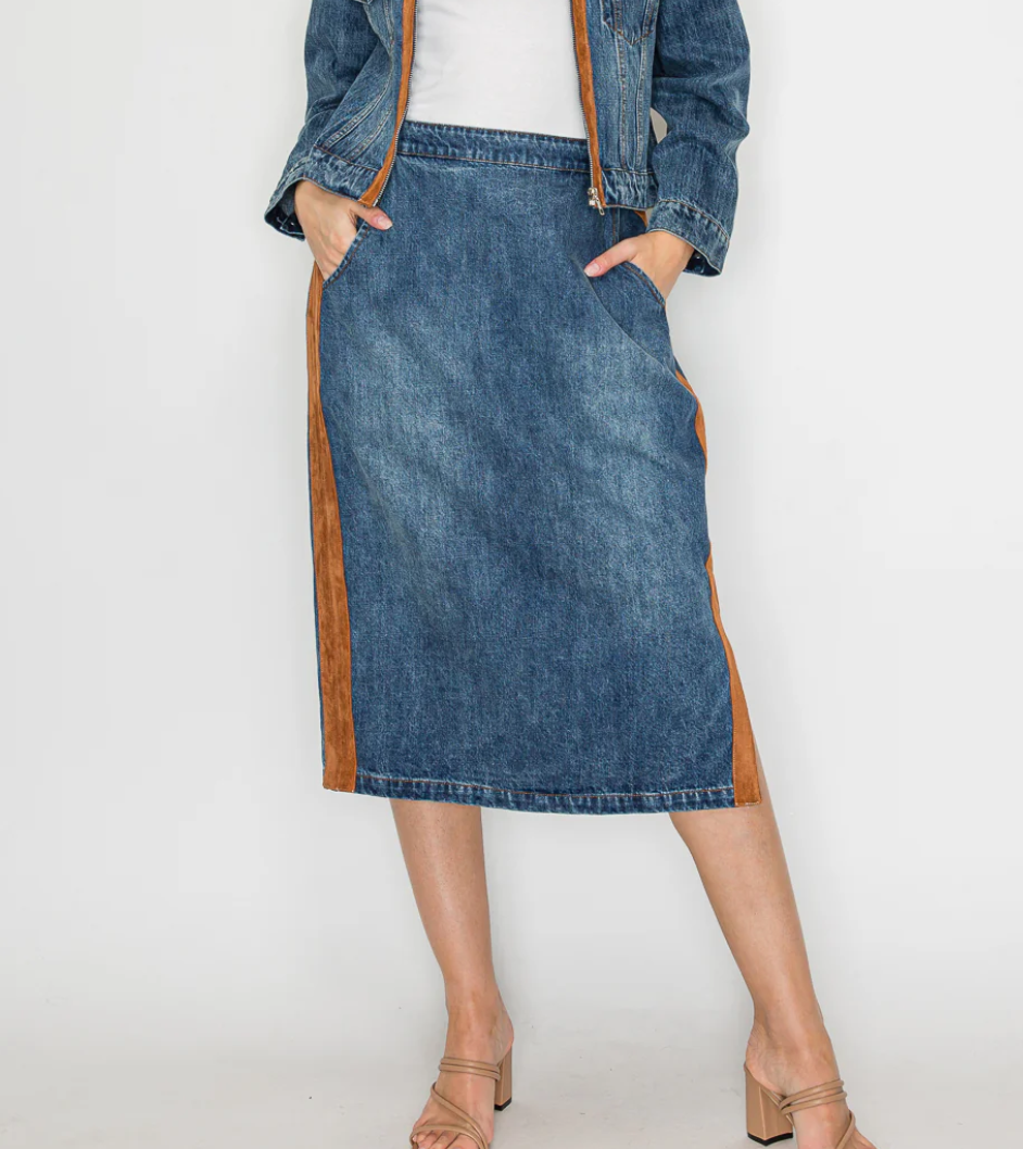 55842DN - Dale Skirt-04-Bottoms-Joh-Krista Anne's Boutique, Women's Fashion and Accessories Located in Oklahoma City, OK and Black Mountain, NC