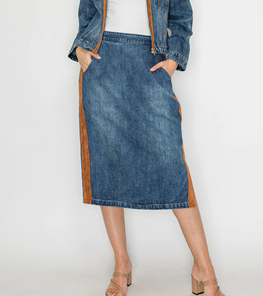 55842DN - Dale Skirt-04-Bottoms-Joh-Krista Anne's Boutique, Women's Fashion and Accessories Located in Oklahoma City, OK and Black Mountain, NC