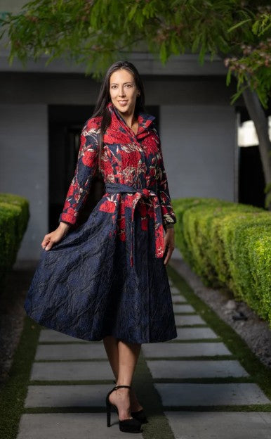 F24025 - Double Collar A-Line Dress-06-Dresses/Jumpsuits-Samuel Dong-Krista Anne's Boutique, Women's Fashion and Accessories Located in Oklahoma City, OK and Black Mountain, NC