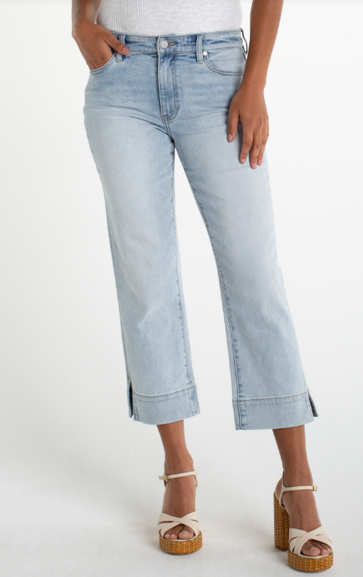 LM3158VF - Kennedy Crop Jean w/ Slit Hem-04-Bottoms-Liverpool-Krista Anne's Boutique, Women's Fashion and Accessories Located in Oklahoma City, OK and Black Mountain, NC