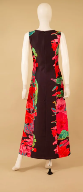 S26027 - Flower Sides Sleeveless Dress-06-Dresses/Jumpsuits-Samuel Dong-Krista Anne's Boutique, Women's Fashion and Accessories Located in Oklahoma City, OK and Black Mountain, NC