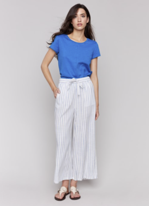 C5657-787A - Pull On Yarn Dye Stripe Pant-04-Bottoms-Charlie B.-Krista Anne's Boutique, Women's Fashion and Accessories Located in Oklahoma City, OK and Black Mountain, NC