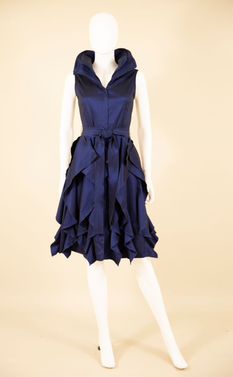S24001 - Ruffle Skirt Duponi Dress-06-Dresses/Jumpsuits-Samuel Dong-Krista Anne's Boutique, Women's Fashion and Accessories Located in Oklahoma City, OK and Black Mountain, NC