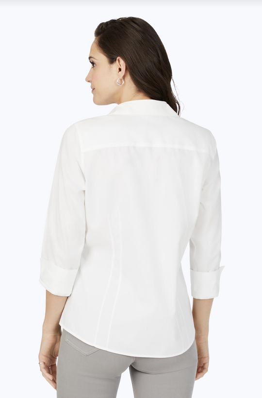 Taylor No-Iron 3/4 Sleeve Blouse-Tops-Foxcroft-Krista Anne's Boutique, Women's Fashion and Accessories Located in Oklahoma City, OK and Black Mountain, NC