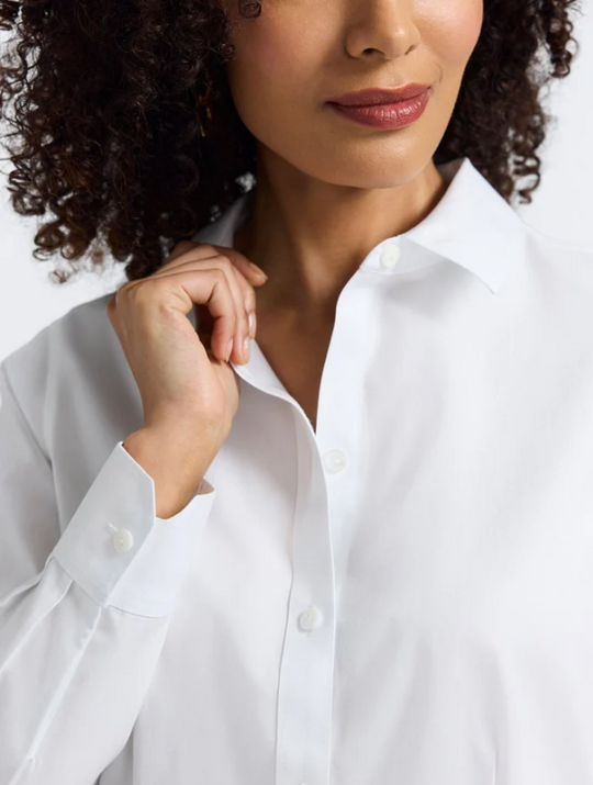 Dianna No-Iron Pinpoint Long Sleeve Blouse-Apparel-Foxcroft-Krista Anne's Boutique, Women's Fashion and Accessories Located in Oklahoma City, OK and Black Mountain, NC