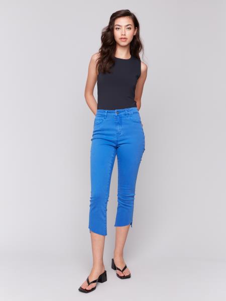 C5466R-618C - Crop Pant w/ Asymmetrical Hem-04-Bottoms-Charlie B.-Krista Anne's Boutique, Women's Fashion and Accessories Located in Oklahoma City, OK and Black Mountain, NC