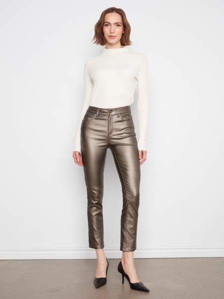 C5671R-080C - Metallic Pants-04-Bottoms-Charlie B.-Krista Anne's Boutique, Women's Fashion and Accessories Located in Oklahoma City, OK and Black Mountain, NC