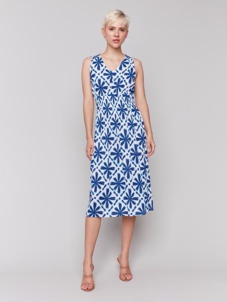 C3191P-496B - Printed Sleeveless V-neck Dress-06-Dresses/Jumpsuits-Charlie B.-Krista Anne's Boutique, Women's Fashion and Accessories Located in Oklahoma City, OK and Black Mountain, NC