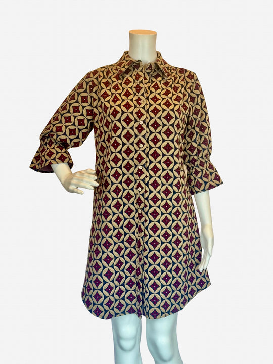 6160937 - Clover Print Dress-06-Dresses/Jumpsuits-Boho Chic-Krista Anne's Boutique, Women's Fashion and Accessories Located in Oklahoma City, OK and Black Mountain, NC